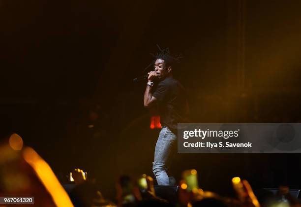 Lil Uzi Vert performs during 2018 Governors Ball Music Festival - Day 3 on June 3, 2018 in New York City.