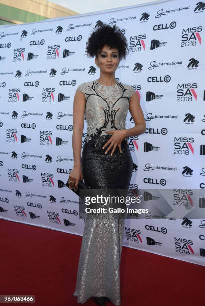 Actress Pearl Thusi during the Miss SA 2018 beauty pageant grand finale at the Time Square Sun Arena on May 27, 2018 in Pretoria, South Africa. From...
