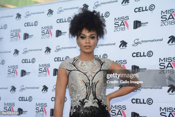 Actress Pearl Thusi during the Miss SA 2018 beauty pageant grand finale at the Time Square Sun Arena on May 27, 2018 in Pretoria, South Africa. From...