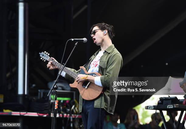 David Longstreth of the Dirty Projectors performs during 2018 Governors Ball Music Festival - Day 3 on June 3, 2018 in New York City.