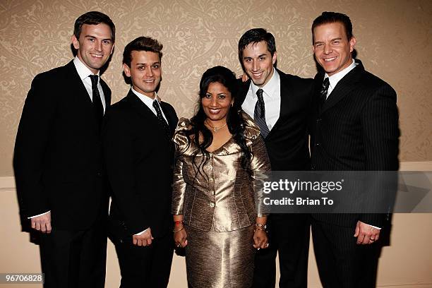 Daniel Reichard, Michael Longoria, Dr. Sheila Kar, Matthew Scott, and Christian Hoff attend the charity fundraiser for Sheila Kar Health Foundation...