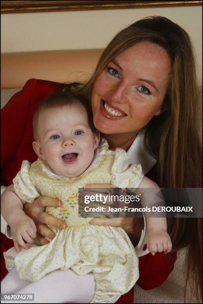 Cristiana Crociani with her niece, the infant Princess Maria Carolina of Bourbon-Two Sicilies.