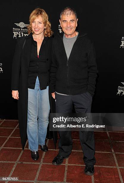 Denise Grayson and actor Robert Forster arrives at the Santa Barbara International Film Festival closing night screening of "Middle Men" on February...