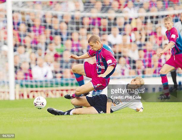 Jamie Smith of Crystal Palace battles with David Livermore of Millwall during the Nationwide Division One match played at Selhurst Park in London....
