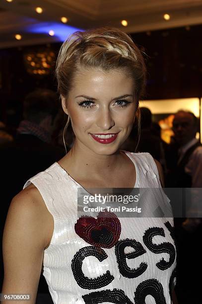 Model Lena Gercke attends the Movie Meets Media at Ritz Carlton Curtain Club on February 12, 2010 in Berlin, Germany.