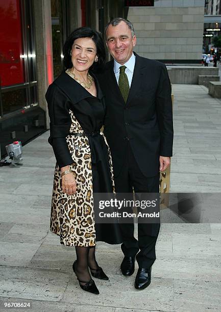 Paloma Picasso and her husband attend the Paloma Picasso Sydney In-store cocktail event at Tiffany & Co Castlereagh Street on February 15, 2010 in...