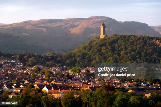 the national wallace monument, stirling, scotland - stirling foto e immagini stock