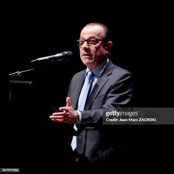 Jean-Marc Roubaud, président de la communauté d'agglomération du Grand Avignon et maire de Villeneuve-les-Avignon, au cours de la conférence de...