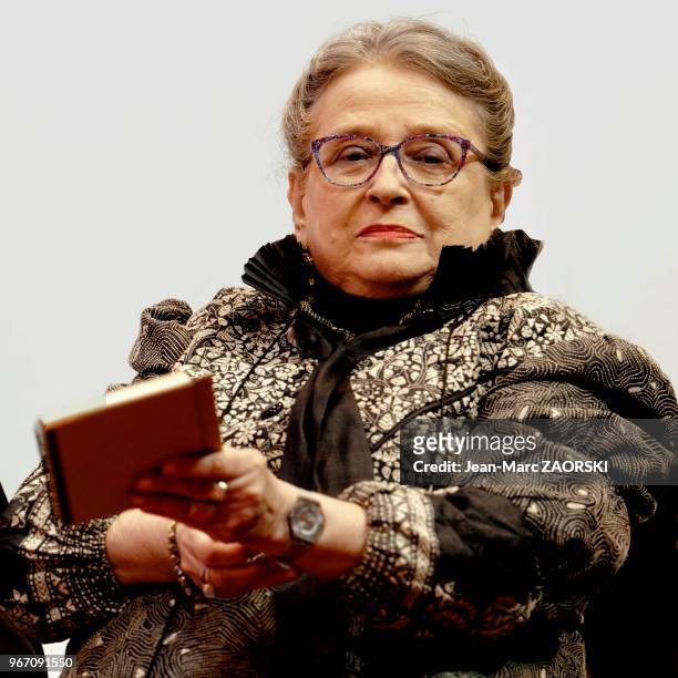 Catherine Clément, philosophe et femme de lettres française lors du 36e Salon du Livre de Paris 'Livre Paris', le 17 mars 2016, France.