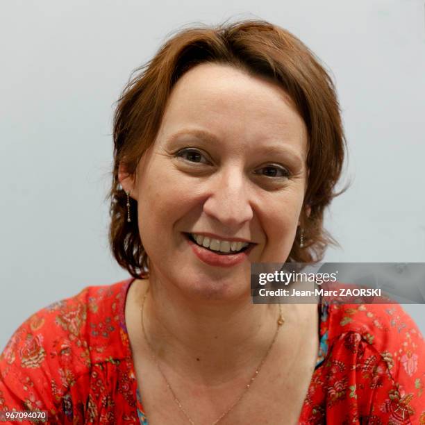 Ingrid Desjours, psychologue spécialisée en sexo-criminologie lors de 'Livre Paris', le 36ème Salon du Livre de Paris, le 17 mars 2016, France.