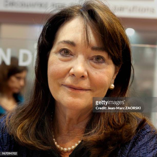 Paule Constant, femme de lettres française lauréate du prix Goncourt 1998, lors du « Livre Paris », le 36e Salon du Livre de Paris, en France le 20...