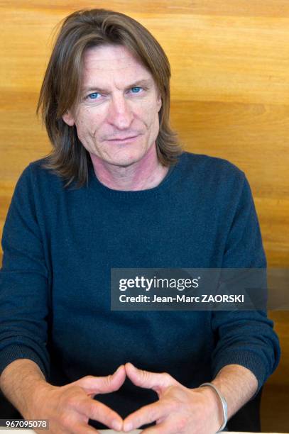 Portrait de Marcus Malte , auteur français de romans policiers et d'ouvrages de littérature d'enfance et de jeunesse, lauréat du prix Femina 2016, à...