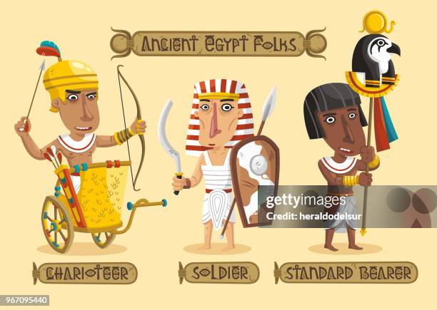 bildbanksillustrationer, clip art samt tecknat material och ikoner med forntida egypten tecken set - historical clothing