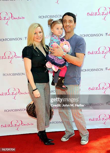 Renee Baio, Bailey Baio and Actor Scott Baio attend the launch of the "Emily Grace Collection", presented by Ooh La, La! Couture, a clothing line...