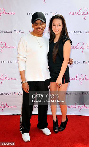 Producer John Wilson and Actress Keana Texeira attend the launch of the "Emily Grace Collection", presented by Ooh La, La! Couture, a clothing line...