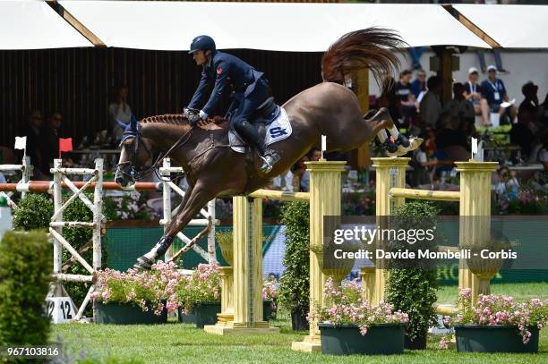 Lorenzo DE LUCA of Italy, riding HALIFAX VAN HET KLUIZEBOS, during Rolex Grand Prix Piazza di Siena on May 27, 2018 in Villa Borghese Rome, Italy.