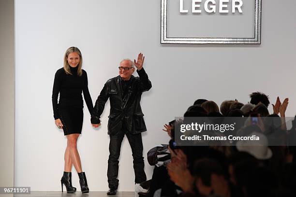 Model and Designer Max Azria walk the runway at the Herve Leger Fall 2010 fashion show during Mercedes-Benz Fashion Week at The Tent at Bryant Park...