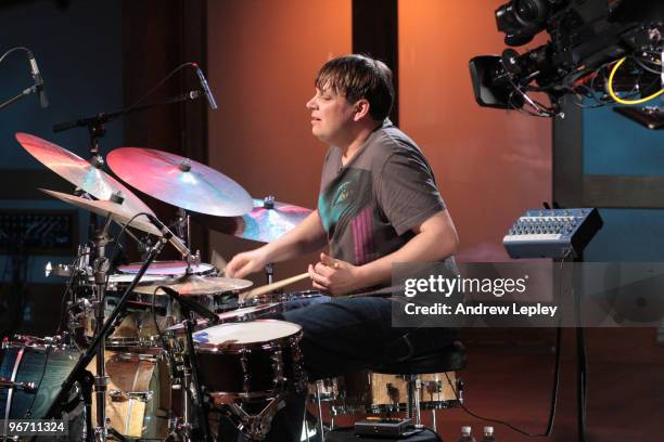 Drummer Keith Carlock plays during the taping of his instructional DVD 'The Big Picture' on April 10th, 2009 in Englewood, New Jersey, United States.