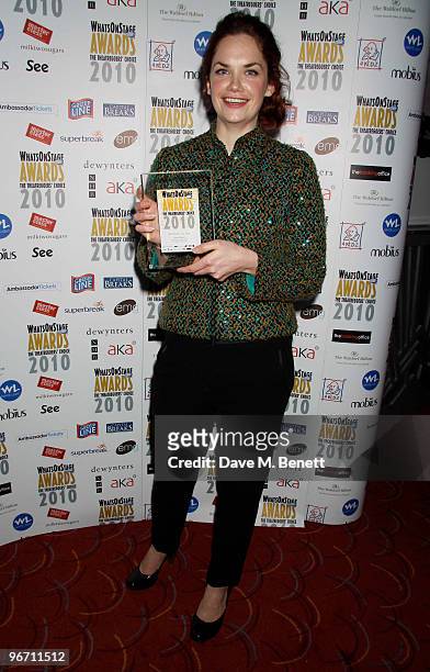 Ruth Wilson and other celebrities attend the "Whats on Stage Awards" at the prince of Wales Theatre, London on February 14, 2010. London, United...