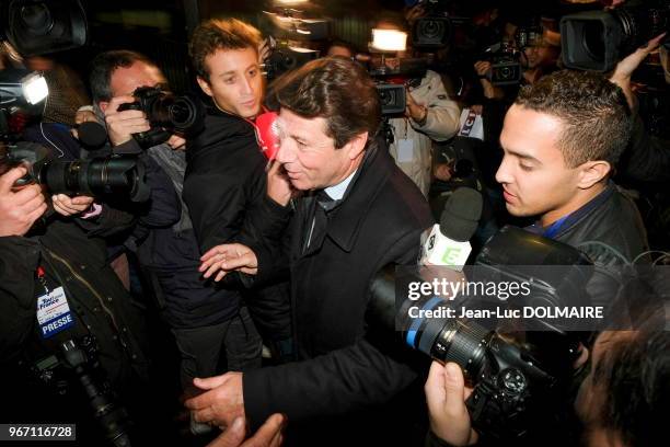 Christian ESTROSI au QG de campagne de Nicolas Sarkozy le 20 novembre 2016, rue de L'Université à Paris, France.