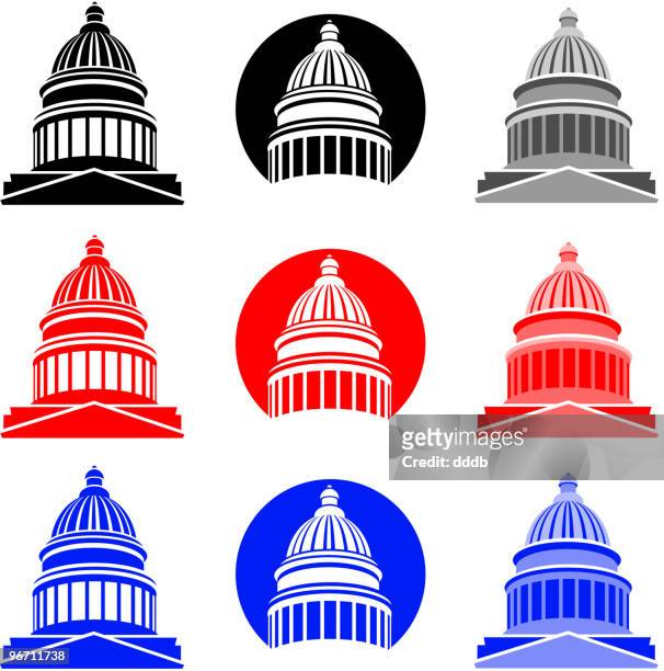 capitol icons - utah state capitol building stock illustrations