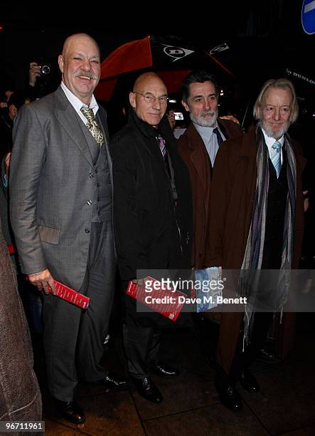 Matthew kelly, Patrick Stewart and other celebrities attend the "Whats on Stage Awards" at the prince of Wales Theatre, London on February 14, 2010....