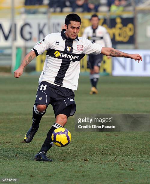 Luis Jimenez of Parma during the Serie A match between Parma FC and SS Lazio at Stadio Ennio Tardini on February 14, 2010 in Parma, Italy.