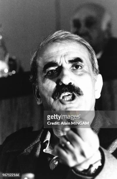 Intervention du leader du Front populaire de Libération de la Palestine Georges Habache, lors du Conseil National Palestinien le 17 février 1983 à...
