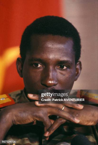 Le président burkinabé Thomas Sankara, 18 novembre 1986, Burkina Faso.