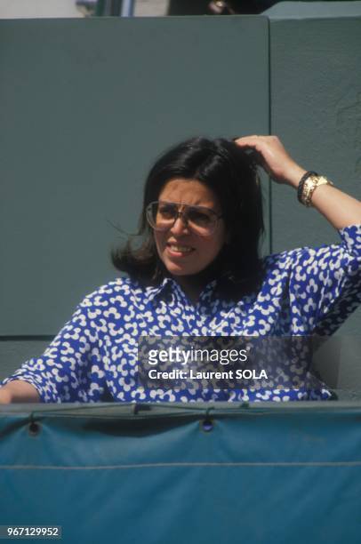 Christina Onassis dans les tribunes des internationaux de France de tennis au stade Roland Garros le 30 mai 1984 a Paris, France.