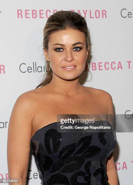 Carmen Electra attends the Rebecca Taylor fashion show after party during Mercedes-Benz Fashion Week at the Bryant Park Hotel - Cellar Bar on...