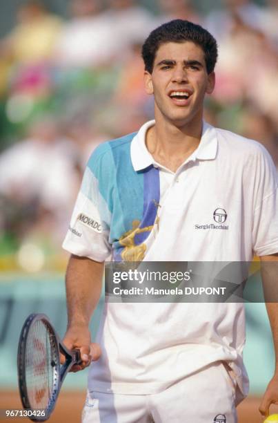 Pete Sampras lors des Internationaux de France de tennis à Roland-Garros le 31 mai 1991 à Paris, France.