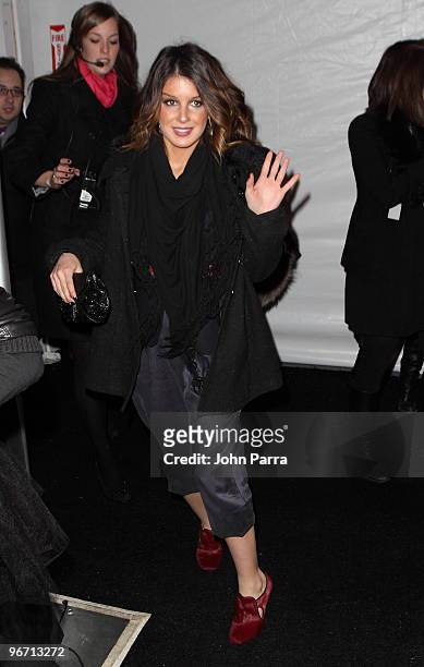 Shenae Grimes is seen around Bryant Park during day 4 of Mercedes-Benz Fashion Week Fall 2010 at Bryant Park on February 14, 2010 in New York City.