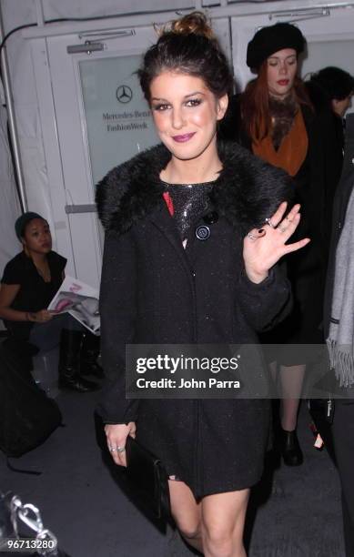 Shenae Grimes is seen around Bryant Park during day 4 of Mercedes-Benz Fashion Week Fall 2010 at Bryant Park on February 14, 2010 in New York City.