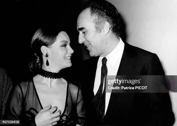 Romy Schneider et Michel Piccoli lors de la première du film 'Les Choses de la Vie' le 13 mars 1970 à Paris, France.