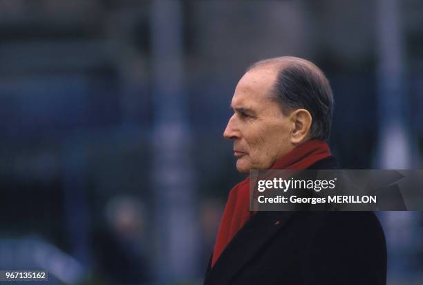François Mitterrand le 26 février 1988 lors d'un déplacement en Irlande.