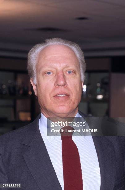 Portrait d'Albert Bouilhet, PDG de Christofle, le 25 avril 1984 à Paris, France.