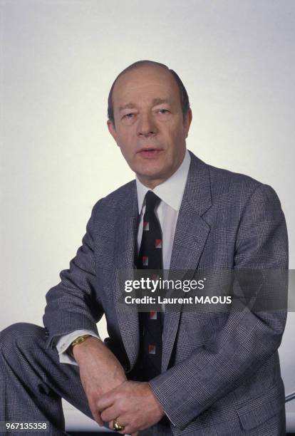 Portrait de Philippe Mestre, homme politique, le 25 janvier 1988 à Paris, France.