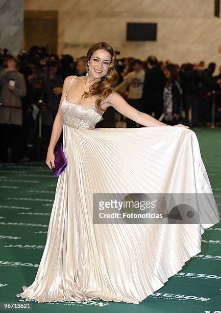 Silvia Abascal arrives to the 2010 edition of the 'Goya Cinema Awards' ceremony at the Palacio de Congresos on February 14, 2010 in Madrid, Spain.
