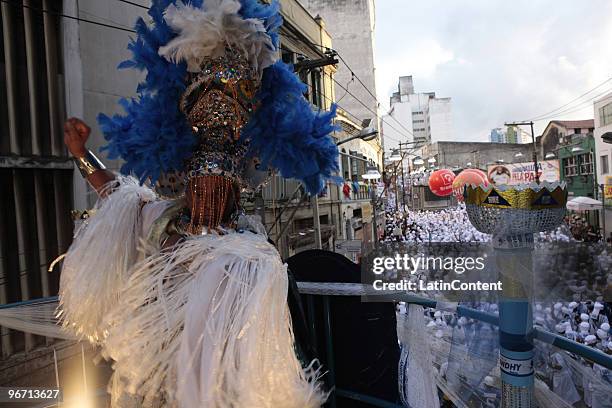 Members of the group Filhos de Gandhy reunited in Salvador on February 14, 2010 in Salvador, Brazil. Filhos de Gandhy means Sons of Gandhy, as it...