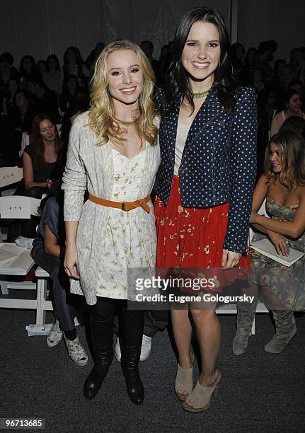 Kristen Bell and Sophia Bush attend The Rebecca Taylor Fall 2010 during Mercedes-Benz Fashion Week at Bryant Park on February 14, 2010 in New York...