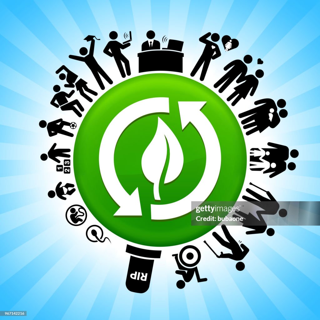 Hoja de reciclaje del ciclo de vida etapas de vida fondo