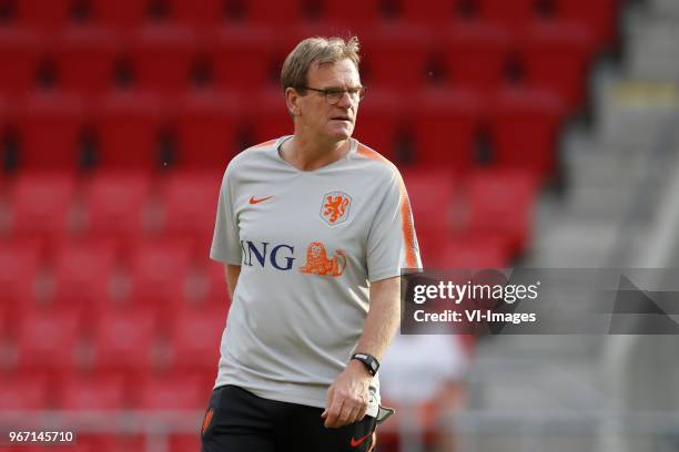 Assistant trainer Dwight Lodeweges of Holland during a training session prior to the International friendly match between Slovakia and The...