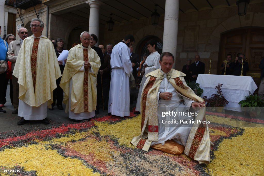 Abilio Martínez Varea (R), bishop of the Diocese of Osma,...