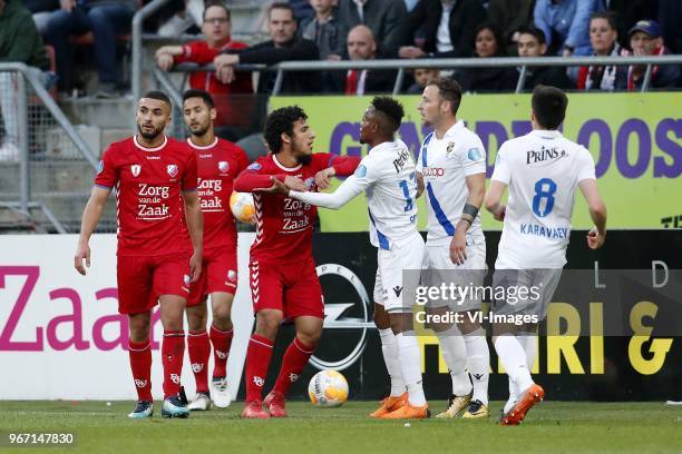 Zakaria Labyad of FC Utrecht, Mark van der Maarel of FC Utrecht, Yassin Ayoub of FC Utrecht, Thulani Serero of Vitesse, Roy Beerens of Vitesse,...