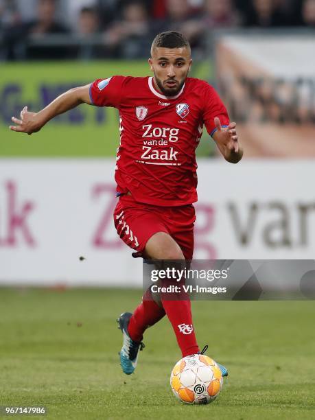 Zakaria Labyad of FC Utrecht during the Dutch Eredivisie play-offs final match between FC Utrecht and Vitesse Arnhem at the Galgenwaard Stadium on...