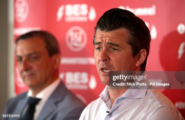 Joey Barton during the press conference at Highbury Stadium, Fleetwood.