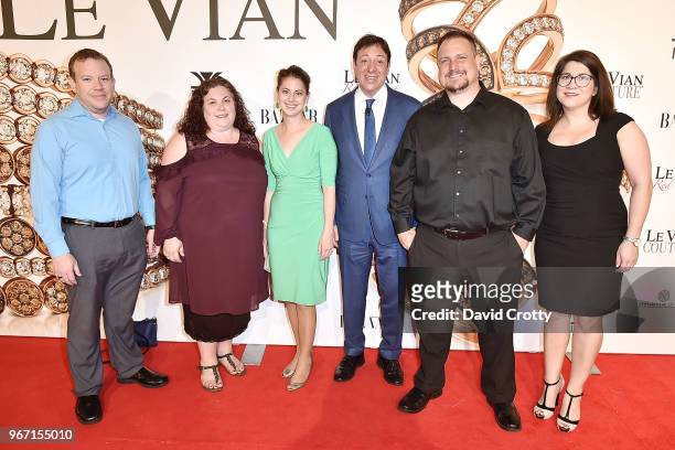 Tim Robison, Dani Sue Shirley, Amanda Bjerke, Eddie LeVian, Allen Easterling and Alexandra Renteria attend the Le Vian 2019 Red Carpet Revue on June...