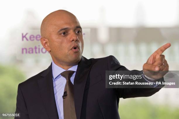 Home Secretary Sajid Javid makes a speech at the Southbank Centre in London, to launch a strengthened version of the Government's counter-terror...