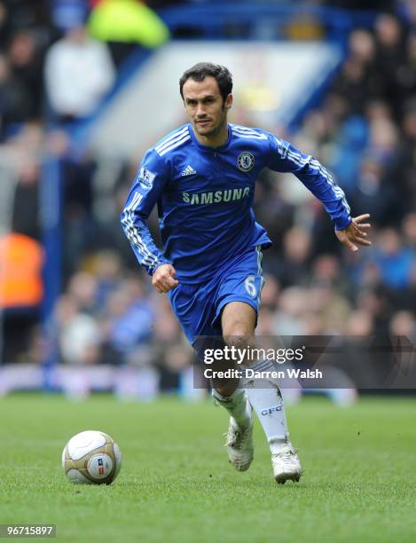 Ricardo Carvalho of Chelsea during a FA Cup 5th Round match between Chelsea and Cardiff City at Stamford Bridge on February 13, 2010 in London,...